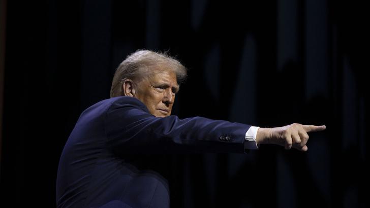 Donald Trump giving a speech 